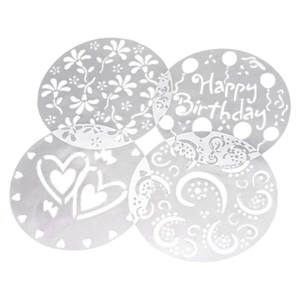 Offre Spéciale Bricolage 100% De qualité alimentaire 4 pièces 8 pouces <span class=keywords><strong>joyeux</strong></span> <span class=keywords><strong>Anniversaire</strong></span> PVC POCHOIRS Pour La Décoration De gâteau - Product Image 1