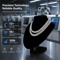 Collier ZIRCON certifié REACH, 12 mm de large, en laiton blanc, chaîne géométrique classique, CZ, unisexe, tendance
