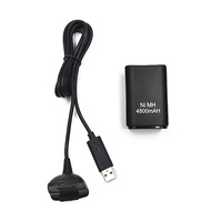 Kit de batterie rechargeable GoodCrane 2-en-1 pour manette 360, noir et blanc, emballage en boîte
