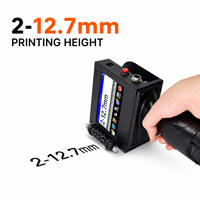 Imprimante jet d'encre portable TIJ 12,7 mm, corps métallique, pour codage de date, lot, code-barres, QR code sur carton, bouteille, plastique, métal