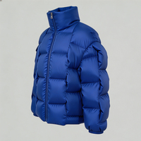Doudoune matelassée réversible imperméable en duvet, personnalisée, avec rembourrage 3D tissé à carreaux, vente en gros