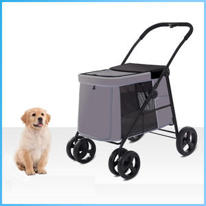 Carrito Plegable de 4 Ruedas para Mascotas, con Tela Transpirable, Techo de Malla Transparente, Diseño Moderno para Animales Lesionados - Product Image 2