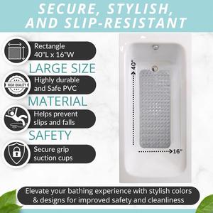 Alfombrilla Antideslizante para Bañera, Alfombrilla de PVC Duradera para Baño, Alfombrilla para Ducha y Bañera Lavable a Máquina con Succión - Product Image 3