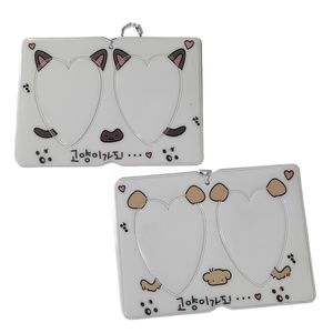 Lot de porte-cartes <span class=keywords><strong>en</strong></span> PVC à 2 poches, motif dessin animé mignon pour couple - Porte-clés <span class=keywords><strong>photo</strong></span> bicolore de 3 pouces pour breloque de sac et objets de collection - Product Image 4