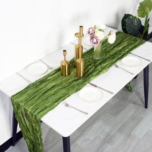 Màu xanh lá cây Khăn trải bàn Khăn trải bàn tráng miệng trang trí bảng Runner sợi tinh thể khách sạn tiệc cưới - Product Image 1