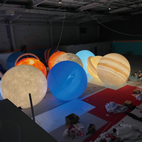 Ballon gonflable en PVC avec lumière LED, modèle de lune en tissu Oxford pour décoration, imprimé numériquement