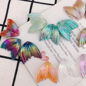 Resin Fishtail Shape Clear Bulk Plastic Beads Chain 27*26mm Bright <b>Acrylic</b> Beads for Bracelet Necklace Jewelry <b>Pen</b> Making - Product Image 3