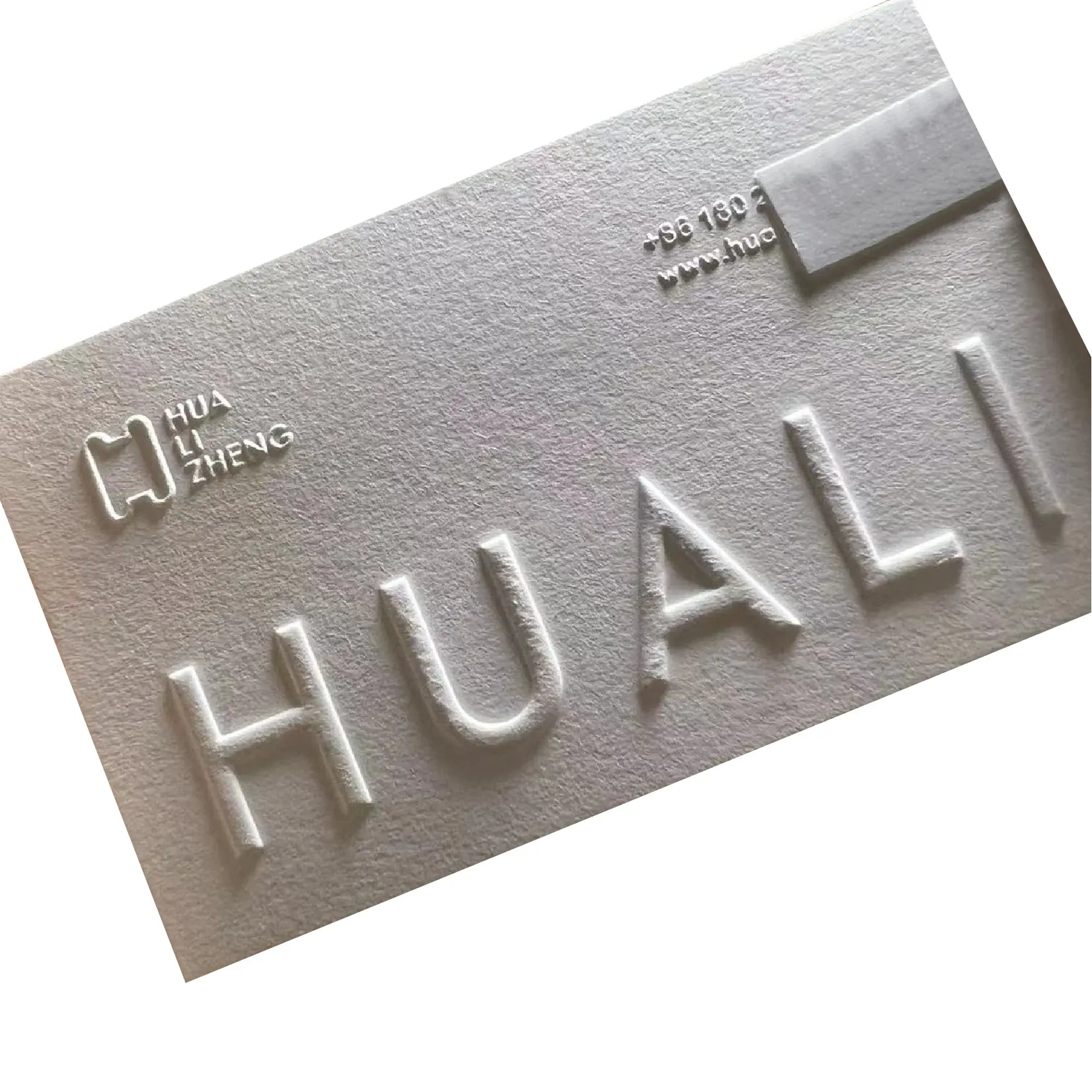 Benutzer definierte Luxus biologisch abbaubare weiße dicke Natur papier Visitenkarte Druck 3d geprägt Logo geprägt Visitenkarte