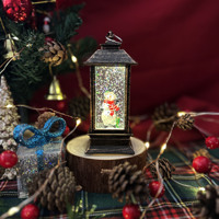 Decoraciones Navideñas Luminosas de Plástico para Interiores, Lámparas de Agua para Ancianos, Manualidades con Luz Nocturna LED de Muñeco de Nieve