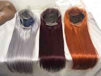 Perruques de cheveux humains brésiliens, couleur rouge, 13x6, pré-plume, dentelle avant, perruque pour les femmes, Prix de gros