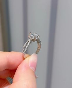 Anillos de Platino PT950 Grabados Personalizados, Anillos de Diamantes Cultivados en Laboratorio para Aniversario, Regalo del Día de la Madre para Ella, Diseño de Logotipo Gratuito, MOQ 2 Piezas - Product Image 4