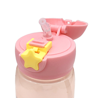 Bouteille d'eau pour enfants en PP transparent sans BPA de 550 ml, écologique, avec design sportif à ouverture directe, compatible lave-vaisselle