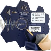 Panneaux acoustiques hexagonaux insonorisants en tissu PET haute densité, revêtement mural absorbant le son, autocollant mural 3D pour studio