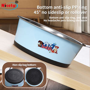 लोकप्रिय कस्टम पोर्टेबल कुत्ते भोजन और पानी का कटोरा स्टेनलेस स्टील 14/17/19/21/26 सेमी पर्यावरण के अनुकूल नहीं - Product Image 3