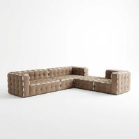 Canapé modulaire en tissu de style nordique, design moderne et luxueux, en forme de L, pour salon, fabriqué en Chine