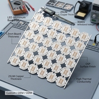 Base en aluminium pour LED, PCB MCPCB, épaisseur de la plaque 1,2 mm, cuivre 25 µm, finition de surface OSP pour LED haute puissance