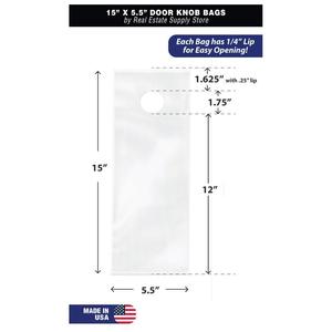 Sac suspendu transparent en polyéthylène pour poignées de porte, 5,5 x 15 pouces, pour affiches, promotions, marketing, courrier, journaux - Product Image 2