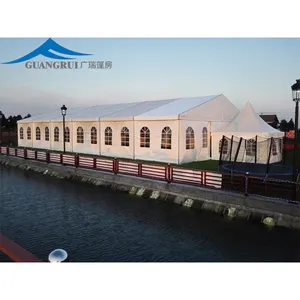 Büyük lüks PVC düğün parti çadır yüksek kalite su geçirmez temizle üst alüminyum ağır yangın geciktirici ticaret olayları gösterir
