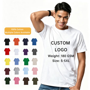 เสื้อยืด 180 แกรม รุ่นใหม่ล่าสุด เสื้อยืดคอกลมสีพื้นสำหรับผู้ชาย รับสกรีนโลโก้ เสื้อยืดแขนสั้นลำลองใส่ได้ทุกวันสำหรับฤดูร้อน - Product Image 2