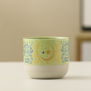 Wholesale 230ML Star and Moon Texture Coffee <b>Cup</b> Retro <b>Latte</b> Art Hand-held Rich Aroma Ceramic <b>Cup</b> - Product Image 6