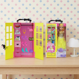 Princess Fashion <b>Doll</b> Wardrobe Carry Case with Clothes <b>Accessories</b> Shoes Purses for Girls 3+ Years - Product Image 1