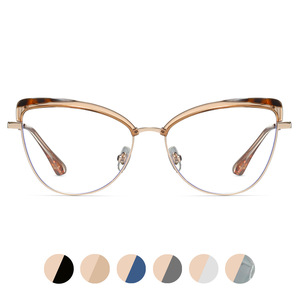 Monturas de Gafas TR90 Ojo de Gato con Protección de Luz Azul para Mujer, Ancho de Marco Mediano, Lentes AC - Product Image 3