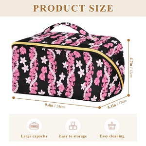 Productos de Tendencia 2024, Novedades, Bolsa Organizadora Personalizada con Diseño de Lei Rosa de Puakenikeni de Hawái, para Maquillaje, Artículos de Aseo y Cosméticos - Product Image 3
