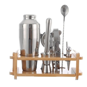Vente en gros d'accessoires de <span class=keywords><strong>bar</strong></span> <span class=keywords><strong>français</strong></span> haut de gamme ensembles de 10 pièces d'outils de <span class=keywords><strong>bar</strong></span> de voyage équipement en acier inoxydable jigger shaker à cocktail - Product Image 1