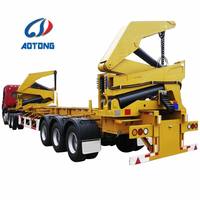 Remorque de chargeur latéral de conteneur de grue de poussoir latéral de Tri-essieu pour le conteneur de 20 pieds 40ft