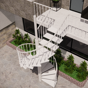 <span class=keywords><strong>Escalier</strong></span> en spirale extérieur robuste pour projets d'ingénierie d'évacuation en cas de incendie commerciaux - Product Image 2