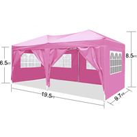 [Stok AS] Gratis Ongkir Kanopi Lipat Baja EZ 10'x20' Portabel untuk Luar Ruangan dengan 6 Dinding Samping yang Dapat Dilepas Pengiriman Cepat MOQ 1 Unit