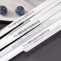 Pailles boba jetables biodégradables écologiques en fibre de bambou PLA en plastique épais, réutilisables et emballées individuellement