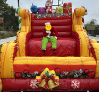Canapé gonflable géant de Noël de qualité commerciale pour l'extérieur, traîneau du Père Noël gonflable, chaise photo pour enfants