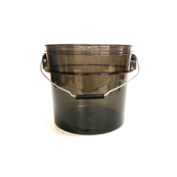 JoyDetail Seau de lavage 15L pour le detailing automobile, seau noir fumé, seau robuste transparent pour le nettoyage des voitures