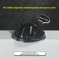 Tapa de plástico PP desechable con forma de panda de 90 mm de diámetro para vasos de té con leche, tipo disco