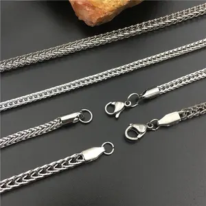 Yiwu DAICY popular design square Stainless Steel Fox Tail Chain Franco chain Necklace Minimalist Chopin chain for men
