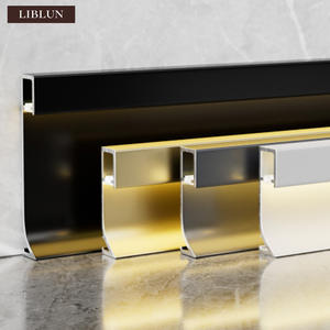 Profilé en aluminium pour plinthe, vente en gros du fabricant, noir, montage mural, bande lumineuse LED d'angle, plinthe de sol, <span class=keywords><strong>cuisine</strong></span>, salon - Product Image 4