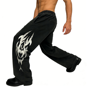 Pantalones Deportivos Personalizados para <span class=keywords><strong>Hombre</strong></span>, Transpirables y Ecológicos, con Cierre de Cordón, Tejido de Peso Medio, 100% Algodón, Cintura Media, ODM OEM - Product Image 3