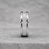 JLM Prêt à expédier, bague de mariage pour couple en acier titane 316L gravée CNC, géométrique, brossée, style punk, unisexe, pour homme et femme