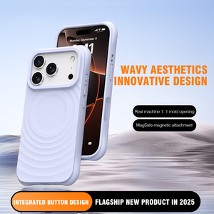 Custodia Magnetica <span class=keywords><strong>Originale</strong></span> in Silicone Liquido per <span class=keywords><strong>iPhone</strong></span> 17 16 15 14 Pro, Nuova <span class=keywords><strong>Cover</strong></span> Antiurto in Silicone con Effetto Ondulato - Product Image 2