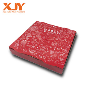 XJY Custom 6/7/8/9/10/12 Inch Plain Brown Pizza Box Corrugated Carton Takeaway Cardboard Pizza Food Packaging Box With Logo