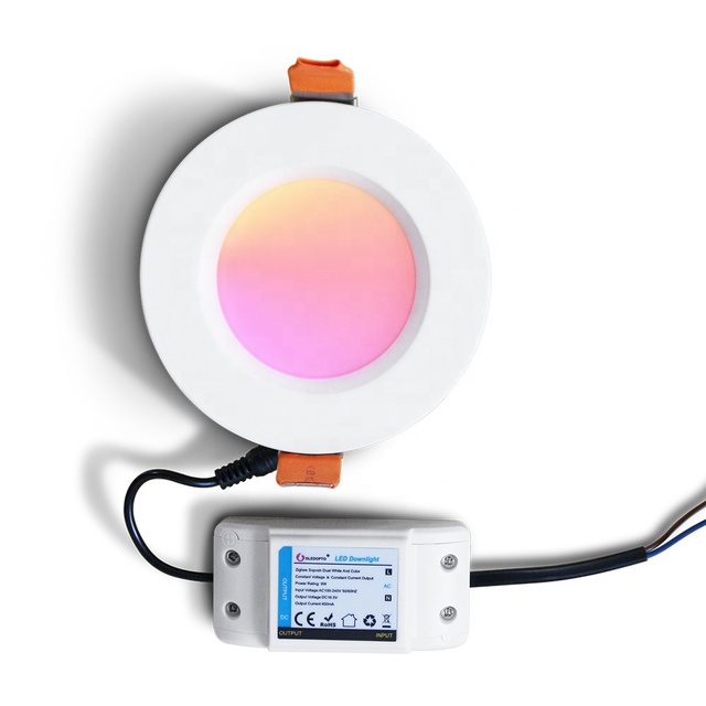 ZigBee Smart LED 4 Inch Modern Downlights Dimmable Colour Changing RGB CCT Recessed Lighting IP20 CRI80 High Brightness
