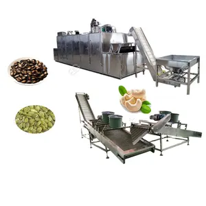 Automatic Roasted Hazelnut Melon Seeds Spice Malt Roaster Machine Production Line Cacao Bean Roasting Line