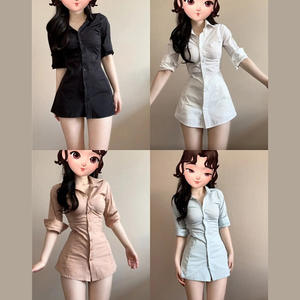 Robe chemise décontractée en mousseline amincissante et lissante pour femme, taille naturelle, imprimé léopard, col en V, coupe trapèze mi-longue, design sexy, printemps - Product Image 1