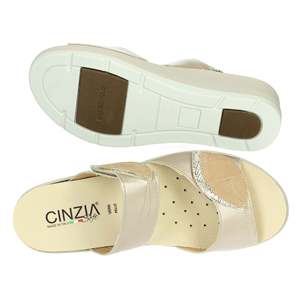 Cinzia Soft Donna Ciabatta Con Zeppa Platino Wedges <b>Sandals</b> Size 37 - Product Image 6