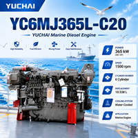 محرك ديزل بحري SCDC YUCHAI YC6MJ سلسلة YC6MJ365L-C20 بقوة 300 كيلوواط و410 حصان وسرعة 1800 دورة في الدقيقة للسفن التجارية وسفن الصيد والعبارات