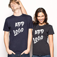 T-Shirt Noir 100 % Coton Personnalisé en Gros Avec Logo d'Entreprise Imprimé, T-Shirt Basique Homme