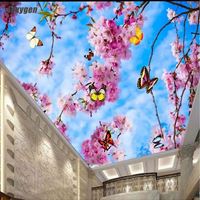 Plafond suspendu Pop effet 3D, plafond tendu, boîte d'éclairage, panneau de plafond en PVC, motifs en tissu