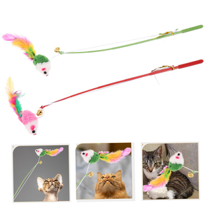 Juguete Interactivo para Gatos, Varita con Plumas y Campana, Color Aleatorio, Divertido para Gatitos - Product Image 4