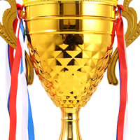 Diamant Forme Haute Cap Trophée Coupe Métal pour Sports Awards Creative Moderne Unique Métal Trophée Football Trophy Cup Awards